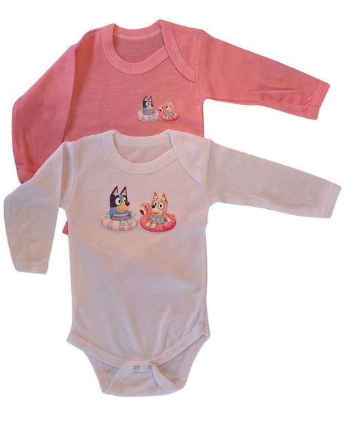 Pack 2 Bodies Bebé Bluey - Pack completo rosado y blanco