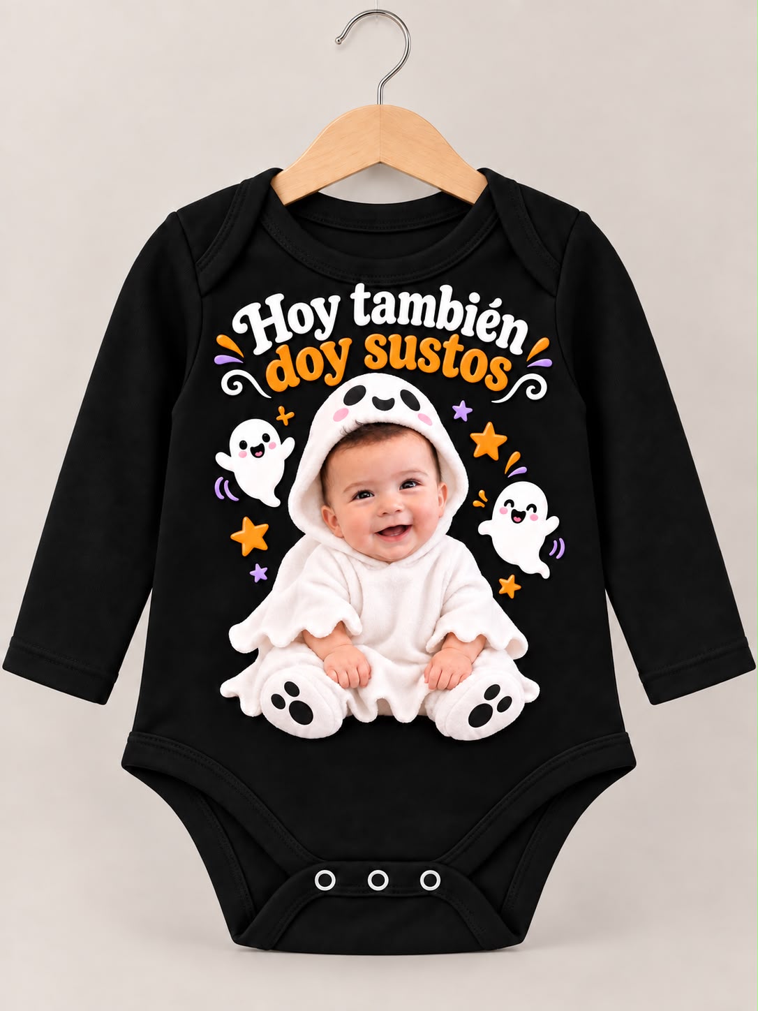 Body Hoy también doy sustos Personalizado Bebé Negro
