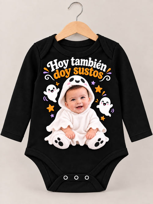 Body Hoy también doy sustos Personalizado Bebé Negro
