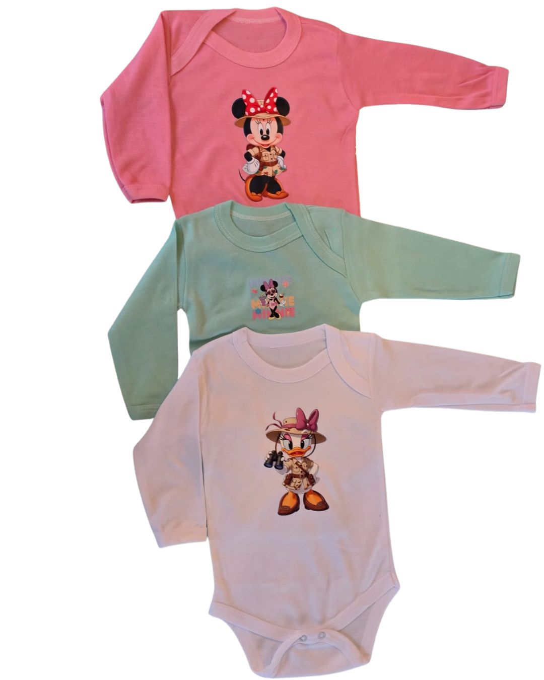 Body Bebé Minnie rosado - Minnie exploradora con sombrero safari