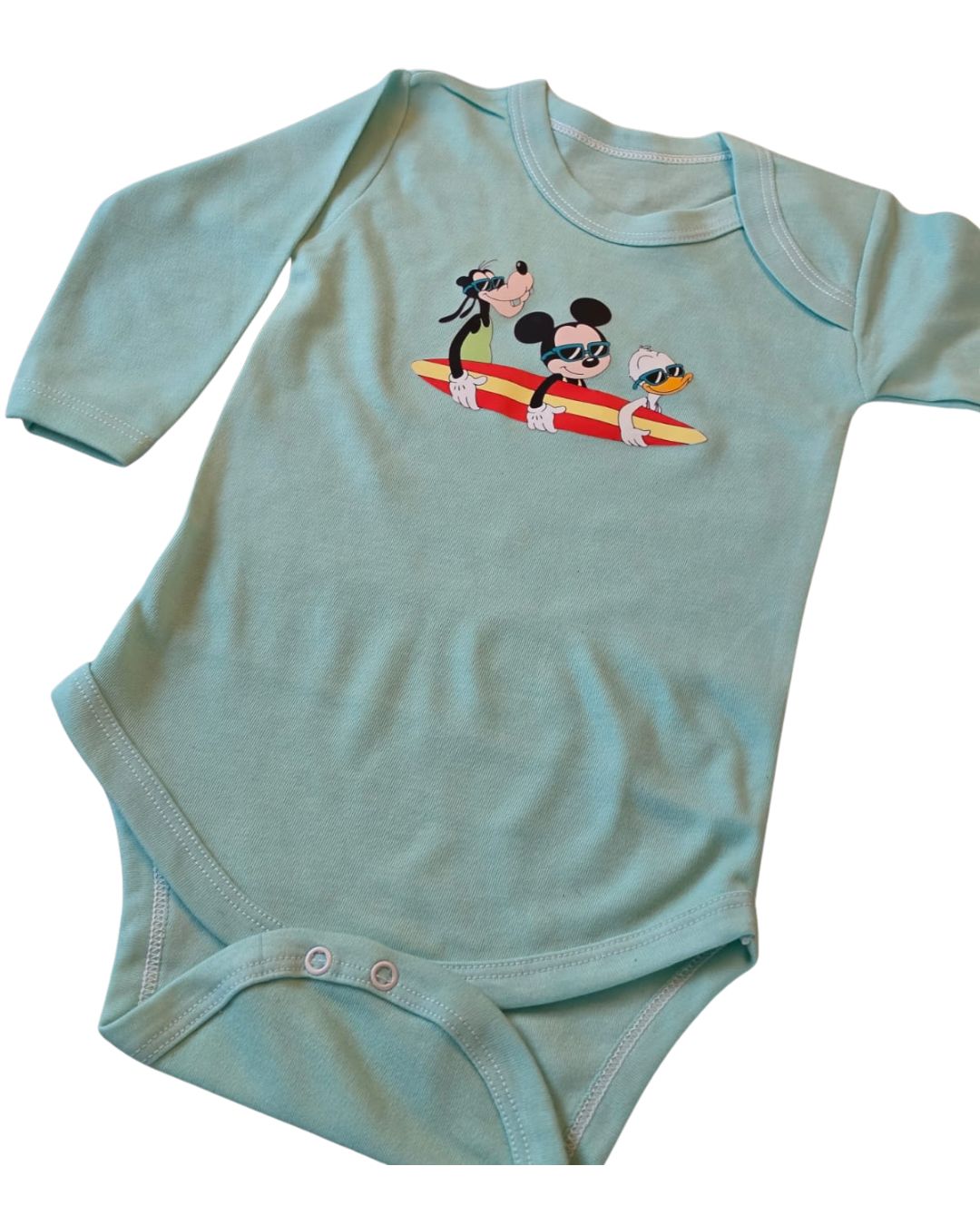 Tripack Bodies Bebé Mickey - Pack completo verde agua, rosado y amarillo