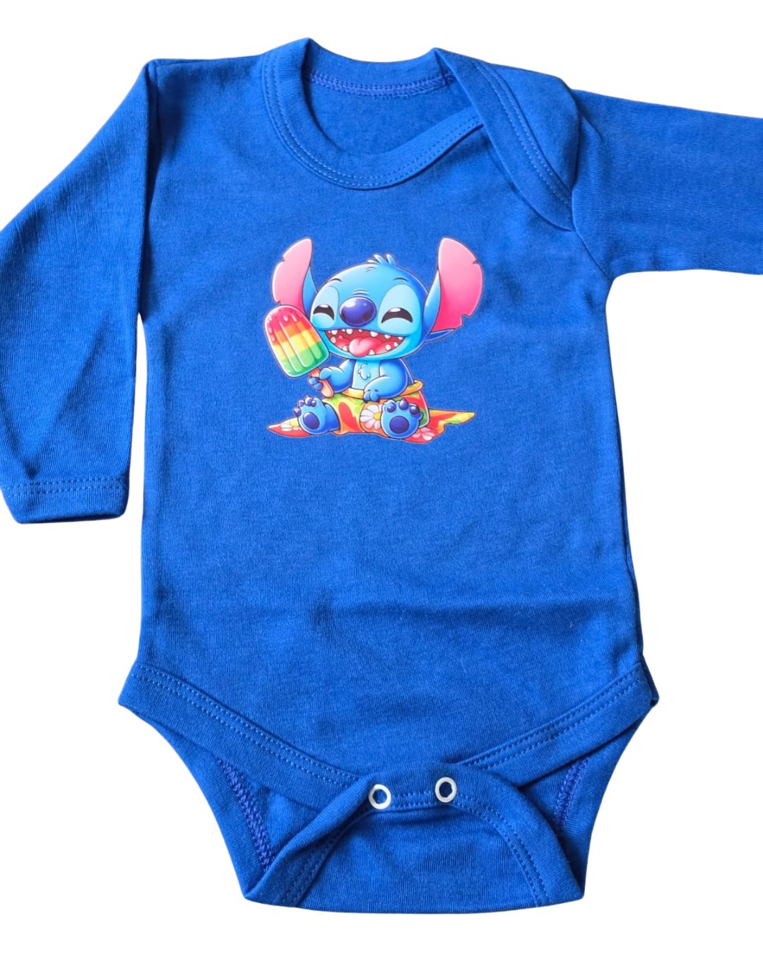 Body Bebé Stitch blanco - Stitch surfeando