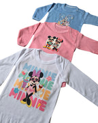 Tripack Bodies Bebé Minnie - Pack completo rosa, blanco y celeste