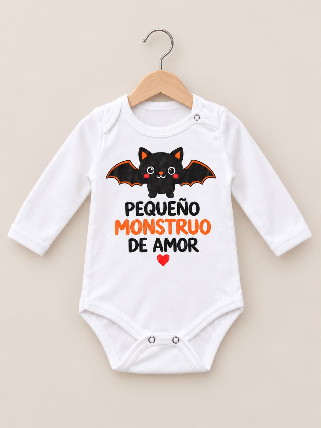 Body Pequeño Monstruo de Amor Bebé Blanco