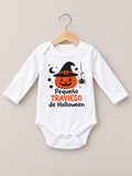Body Pequeño Travieso de Halloween Bebé Blanco